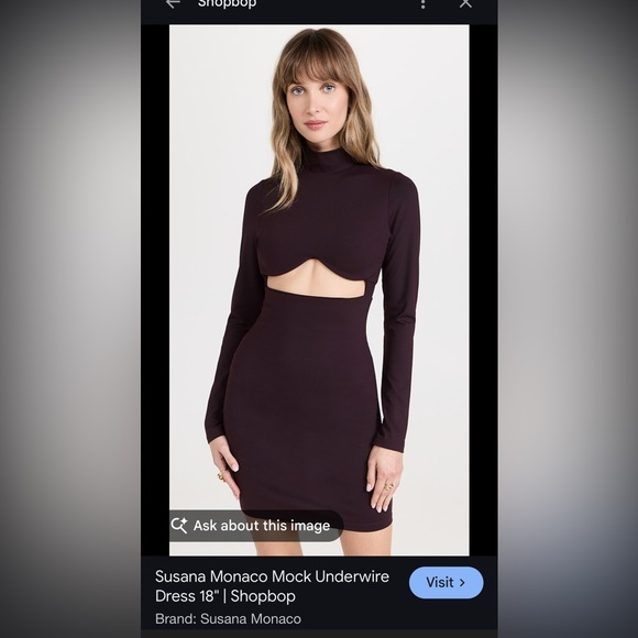 NWT Susana Monaco XS Black Mock-neck mini dress - Picture 5 of 5